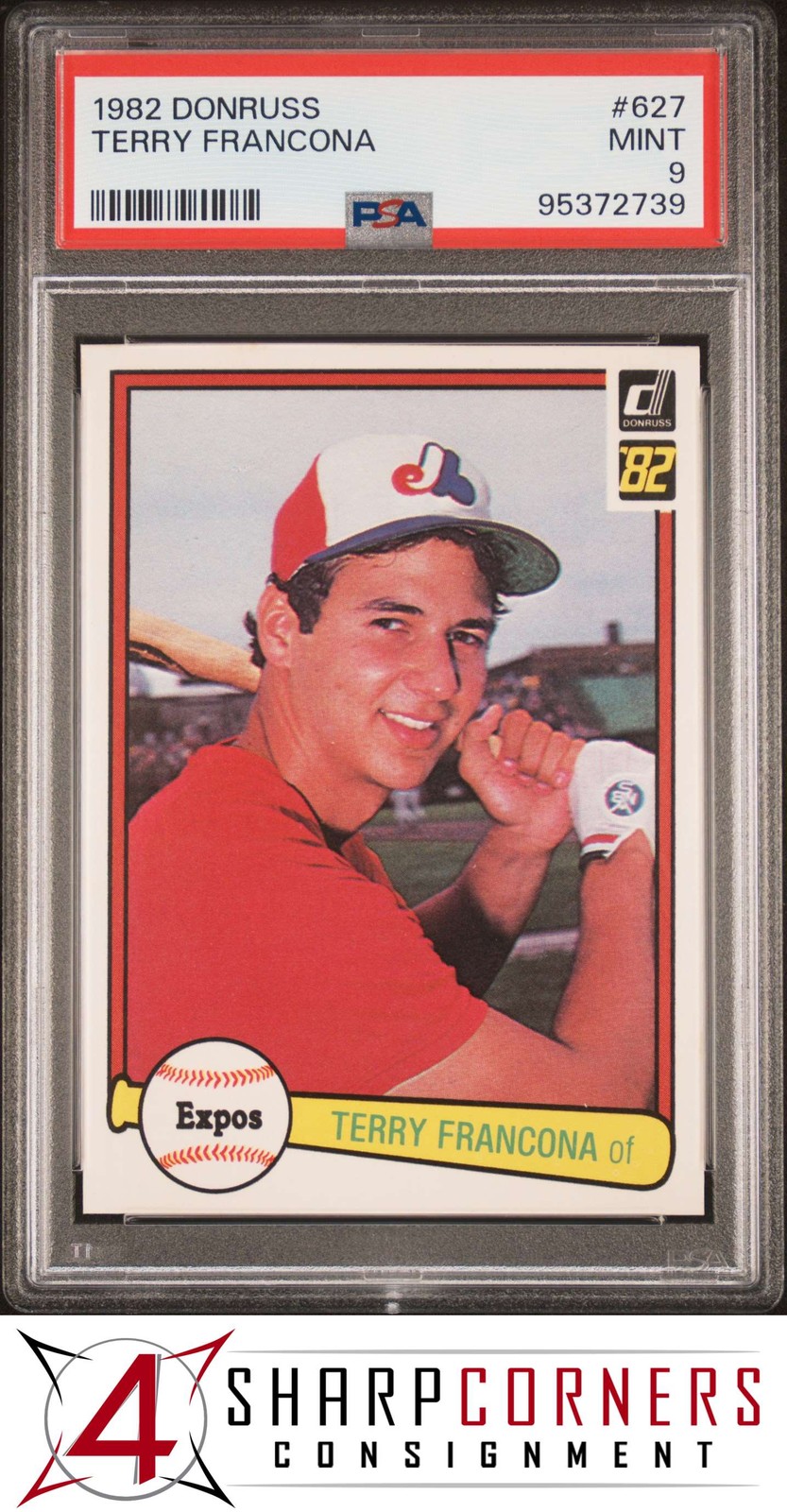 1982 DONRUSS #627 TERRY FRANCONA RC EXPOS PSA 9