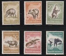 Indonesia    1959    Sc # 473-78   Animals   MNH    OG