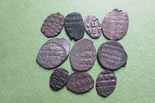 Tsardom of Moscow medieval copper coins lot 10 coins Ivan the Terrible Peter I