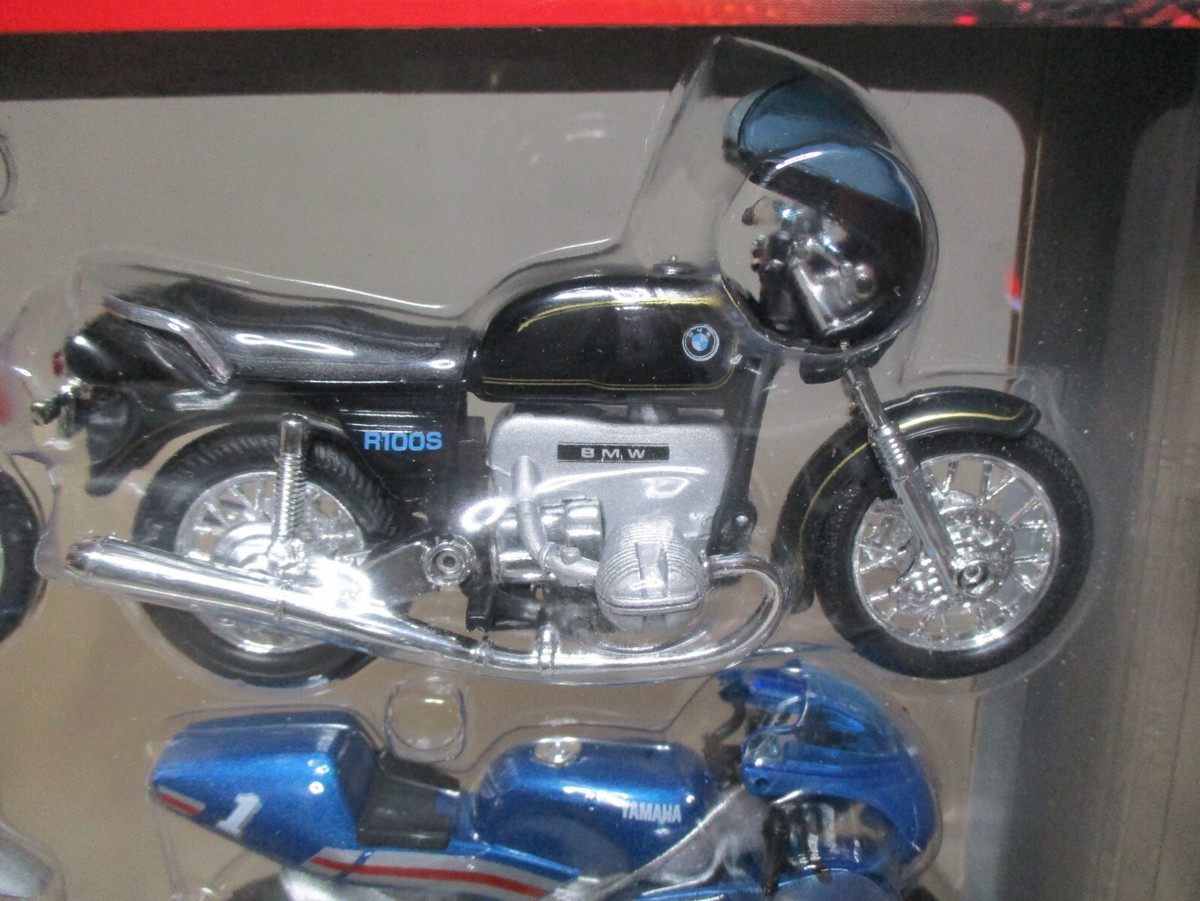 Coffret WELLY 1/18 – Motos BMW Triumph Yamaha – Réf 19660-5G – Occasion