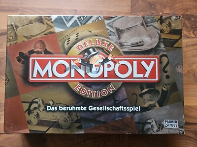 Monopoly Deluxe Edition Brettspiel Parker 2003 Holz Häuser Familienspiel