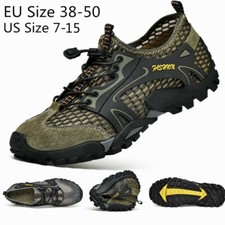 Tenis para Hombres Aire Libre Zapatos para Agua Malla Transpirables Slipon Pisos Senderismo Informales NUEVO