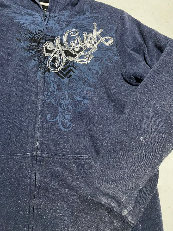 Sudadera con Capucha Y2K 2000s Tony Hawk Cyber Grunge Sherpa Forrada de Vellón con Cremallera Talla S AC7 Foto 2 de 4