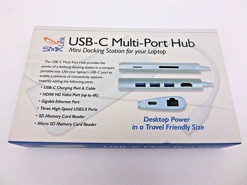 SMK-Link VP6920 USB-C Multi-Port Hub, USB 3.0 Type-A Ports, SD & MicroSD Slots - Picture 9 of 9