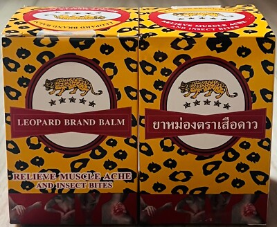 2 X 40g Thai Medical Leopard Balm For Pain Muscle Relief, Sprains, Insect Bites