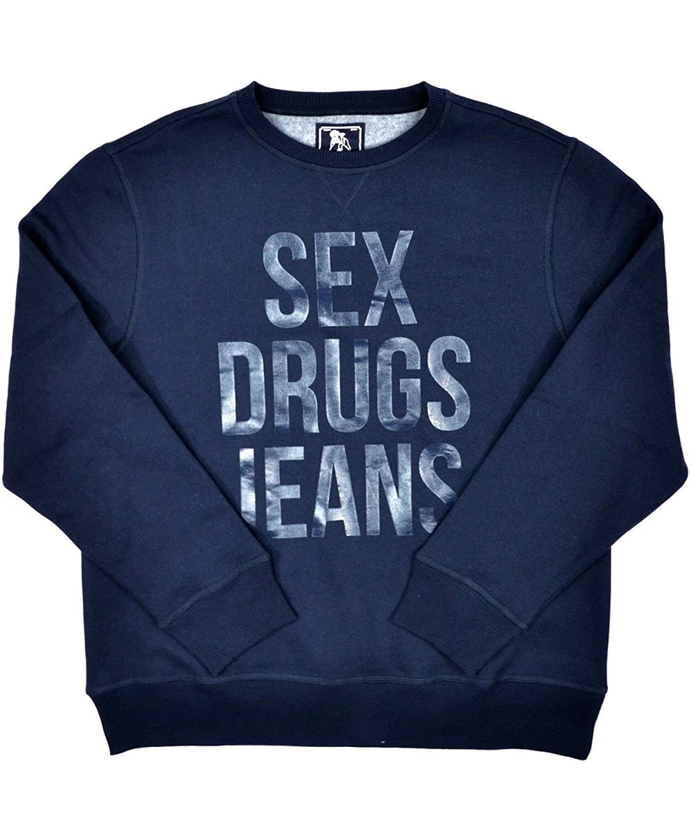 $265 PRPS Goods & Co. Sex Drugs Jeans XL Sweatshirt Navy Blue Authentic -  NEW | eBay