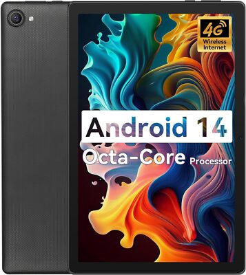2025 Aeezo 10.1'' Android 14 Tablet 8GB RAM,64GB ROM Octa-Core Dual Camera IPS