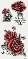 Flash Temporary Adhesive Tattoo 5 Roses Poetry Beach Gift Party Vacation