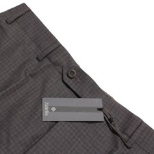 Zanella NWT Dress Pants Size 34 US Sid In Gray Plaid 100 Wool
