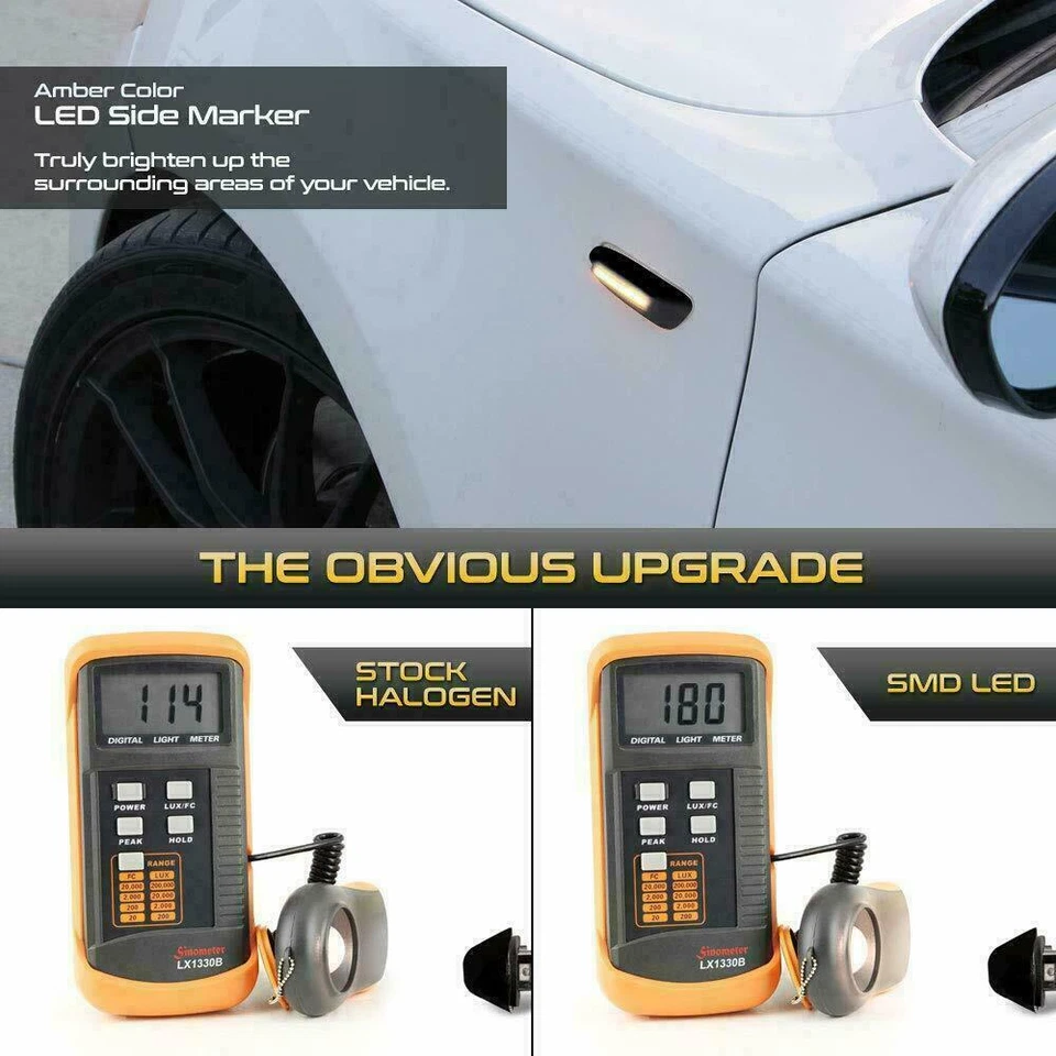 LED Side Marker Lights Signal Blinker Lamps For BMW E82 E88 E90 E92 [HOT SMOKE] Foto 4 de 4