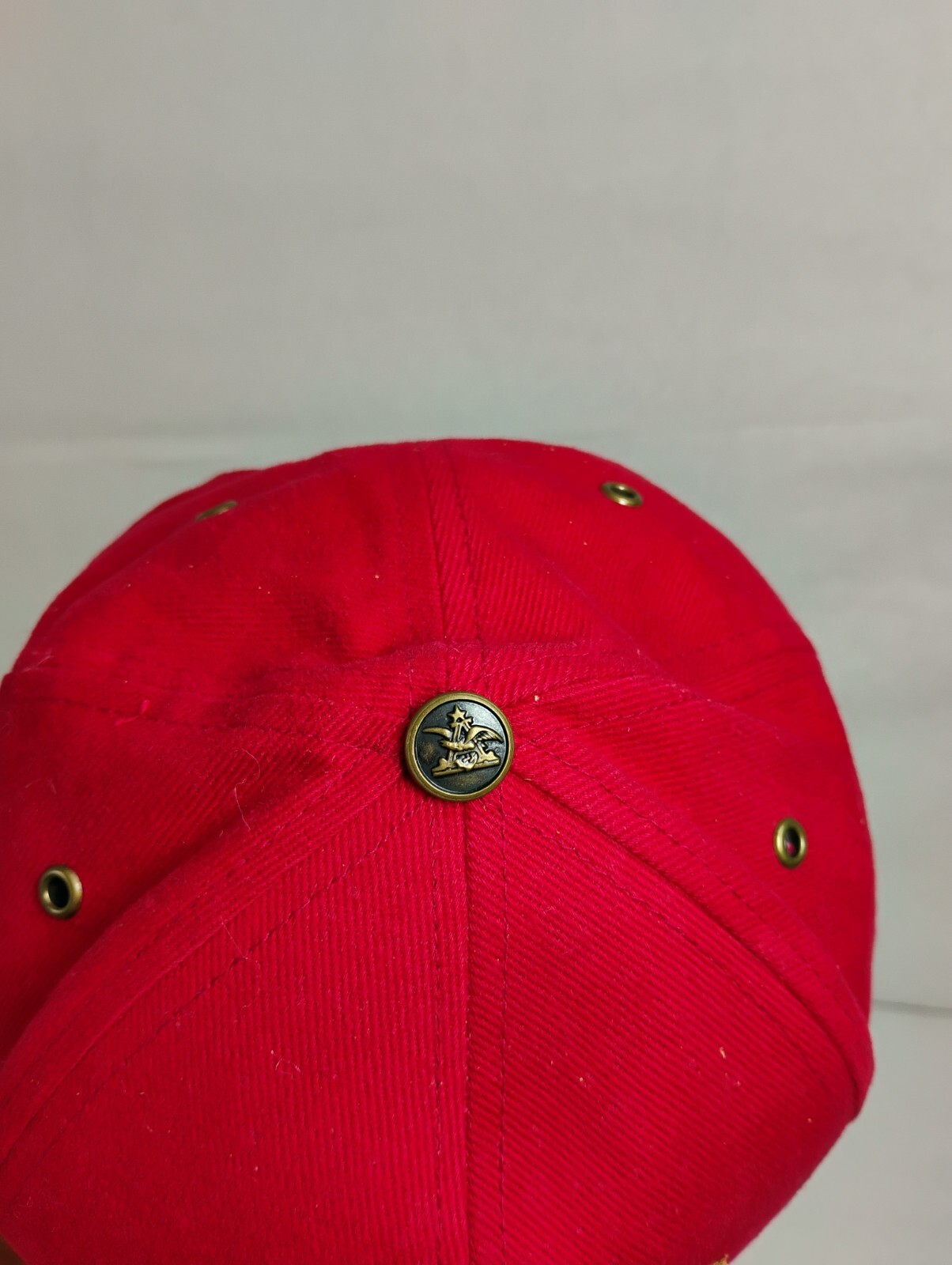 Budweiser Leather Patch Red Baseball Cap Hat Limi… - image 6