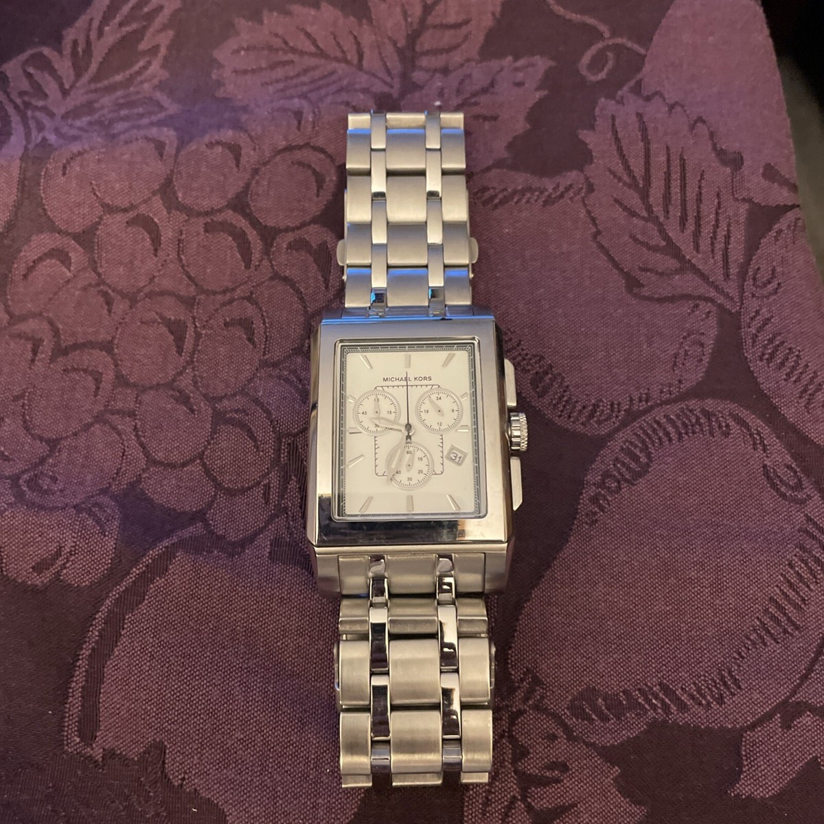 Michael Kors MK8064 Stainless Chronograph White Dial Watch (CA)