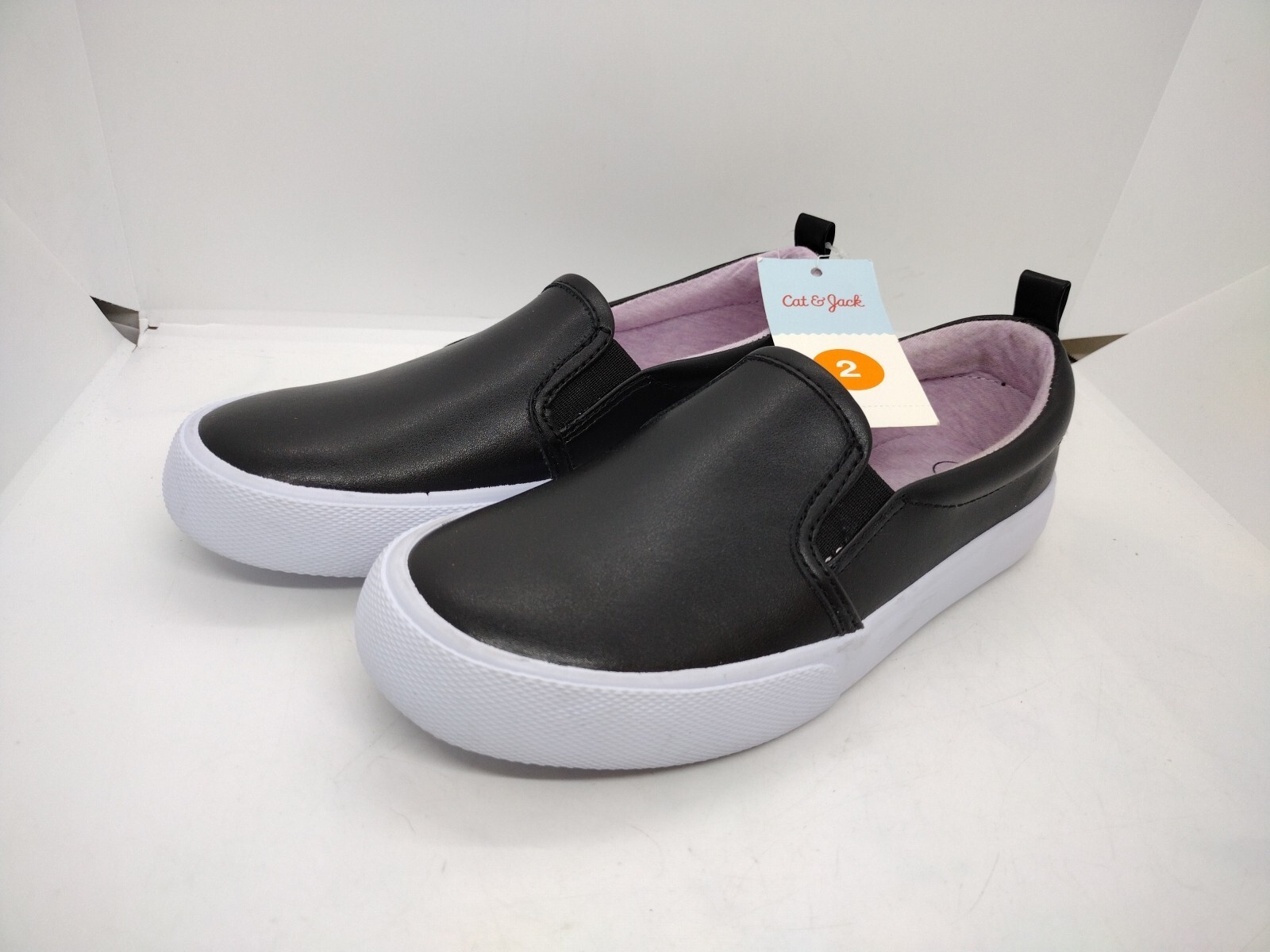 Cat & Jack Boys Shoes Black slipon Size 2 eBay