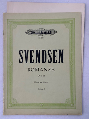 Noten. Svendsen. Romanze. Opus 26..  Mit Stimme.