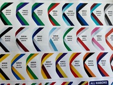 SPORTS MEDAL RIBBONS WITH CLIP VARIOUS COLOURS AND PACK SIZES