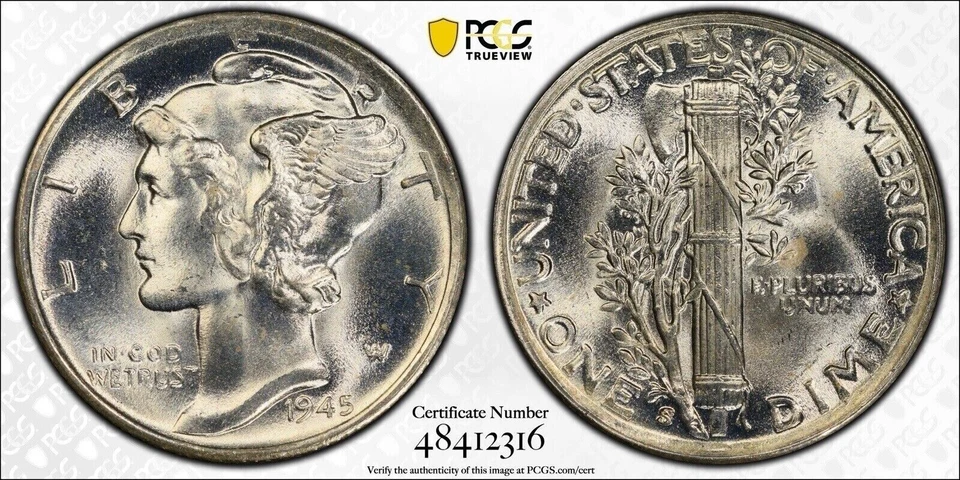 1945 s PCGS MS66FB CONECA DDR-001 Doubled die reverse RARE - Image 2 of 4