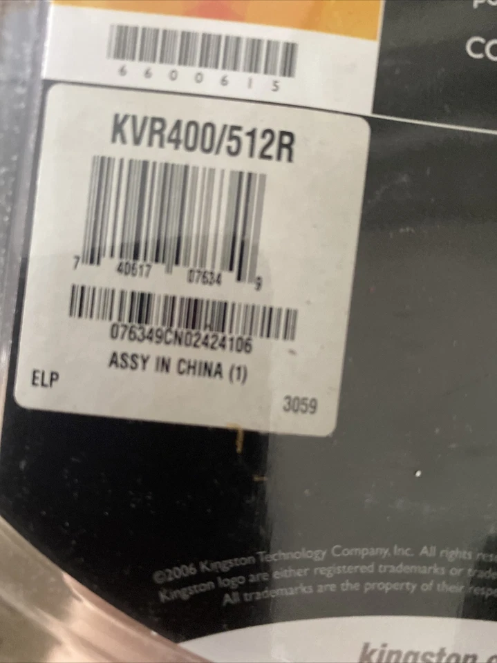 Kingston ValueRAM 512MB 400MHz PC3200 Desktop   new Sealed  1b - Image 4 of 4