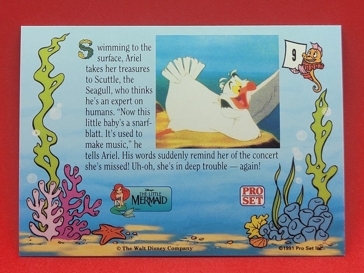 1991 Pro Set The Little Mermaid Ariel Flounder Scuttle #9 y_N | eBay