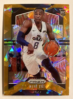 2019-20 Prizm Miye Oni Orange Cracked Ice Prizm Refractor Rookie SP RC #300 Jazz