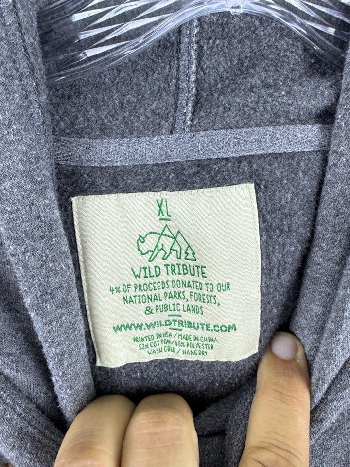 Wild Tribute Yeti Sasquatch Hoodie Men's XL Gray Long Sleeve Pullover