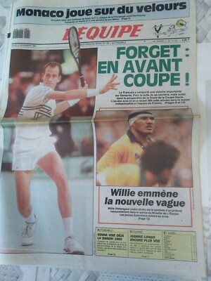 Zeitung L'Equipe 5. November 1991 / FORGET / MONACO / SENNA
