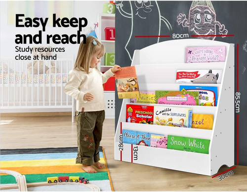 Kids Bookshelf, 5 Tiers Storage Book Shelf Bookshelves Corner Wall Toy Bookcase - Picture 4 of 7