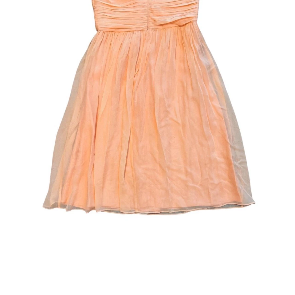 Vestido sin mangas Donna Morgan coral naranja seda cuello en V línea A para mujer talla 4 Foto 4 de 4