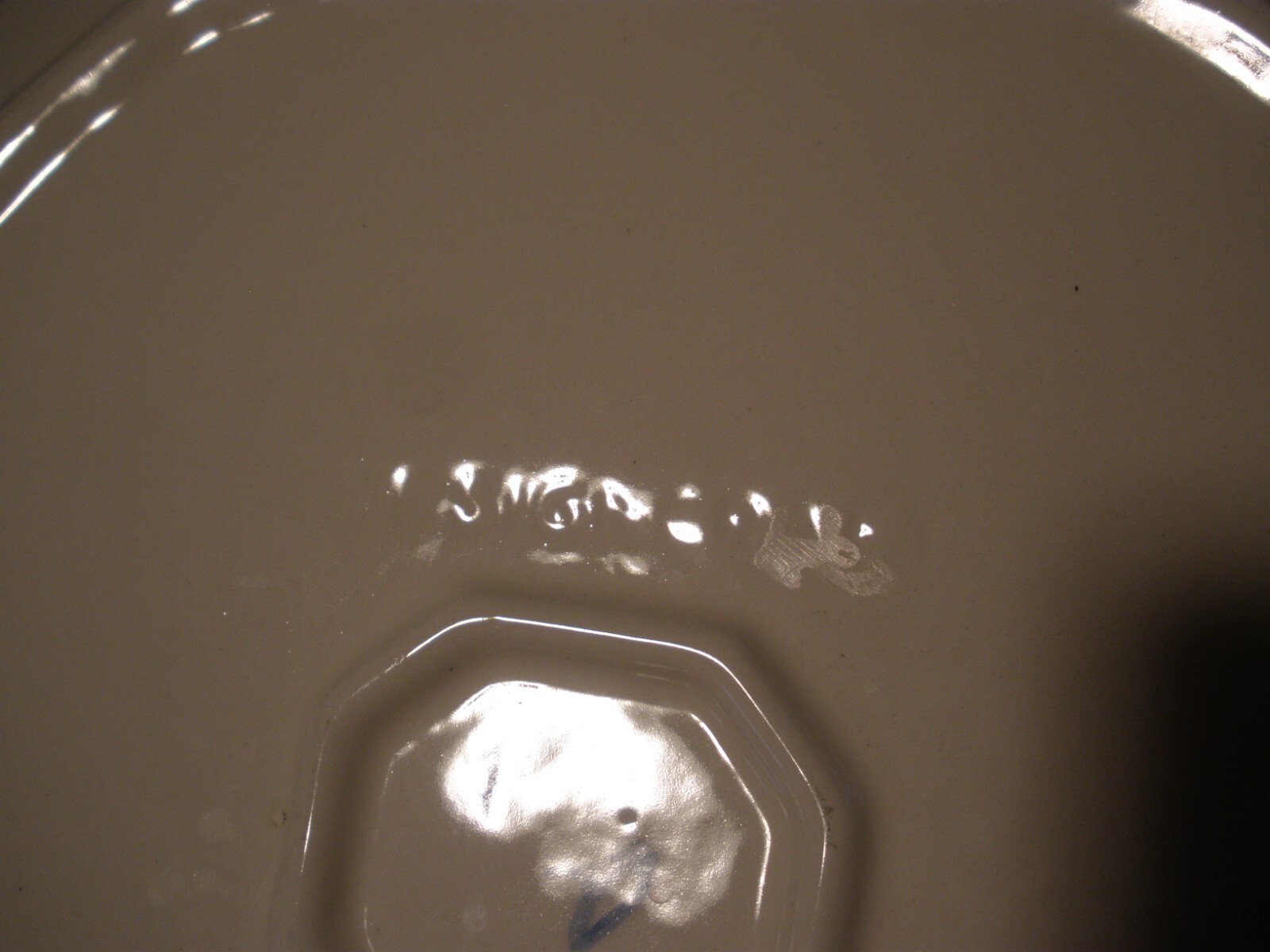 LOS ANGELES POTTERY (?) BLUE STIPPLE W/ DUCK PLATE TRAY-MARKED "A" & 503 BOTTOM