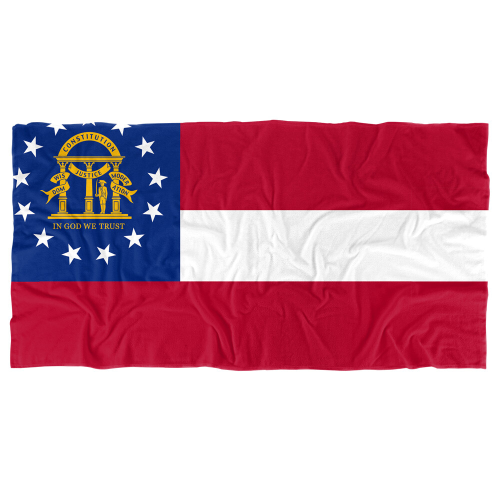 Georgia State Flag Beach Towel 30x60 Inches