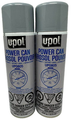 2 Cans of U-POL Power Can Grey Primer 12.5oz Per Can UP0805 Fast Free Shipping!