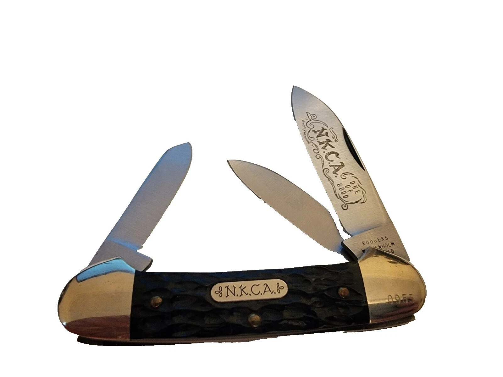 Carbon Steel Blade Vintage Folding Knives 3 Blades