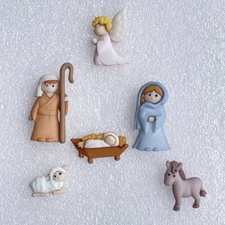 Dress It Up Nativity Shank Buttons Mini Set of 6 Christmas Craft Holiday Navidad