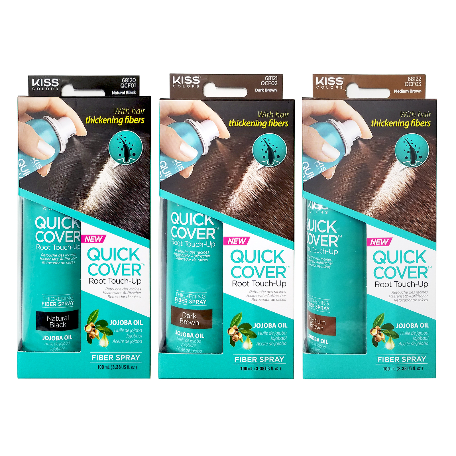 KISS QUICK COVER ROOT TOUCH UP THICKENING FIBER SPRAY QCF TEMPORARY HAIR COLOR eBay