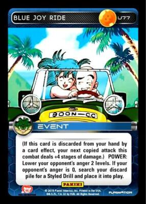 DBZ Dragon Ball Z TCG Card Panini Heroes & Villains U77 Blue Joy