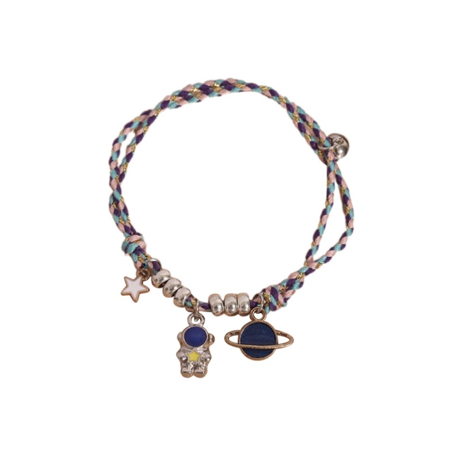 2X Couple Astronaut Bracelet Rope His and Her Matching Braided