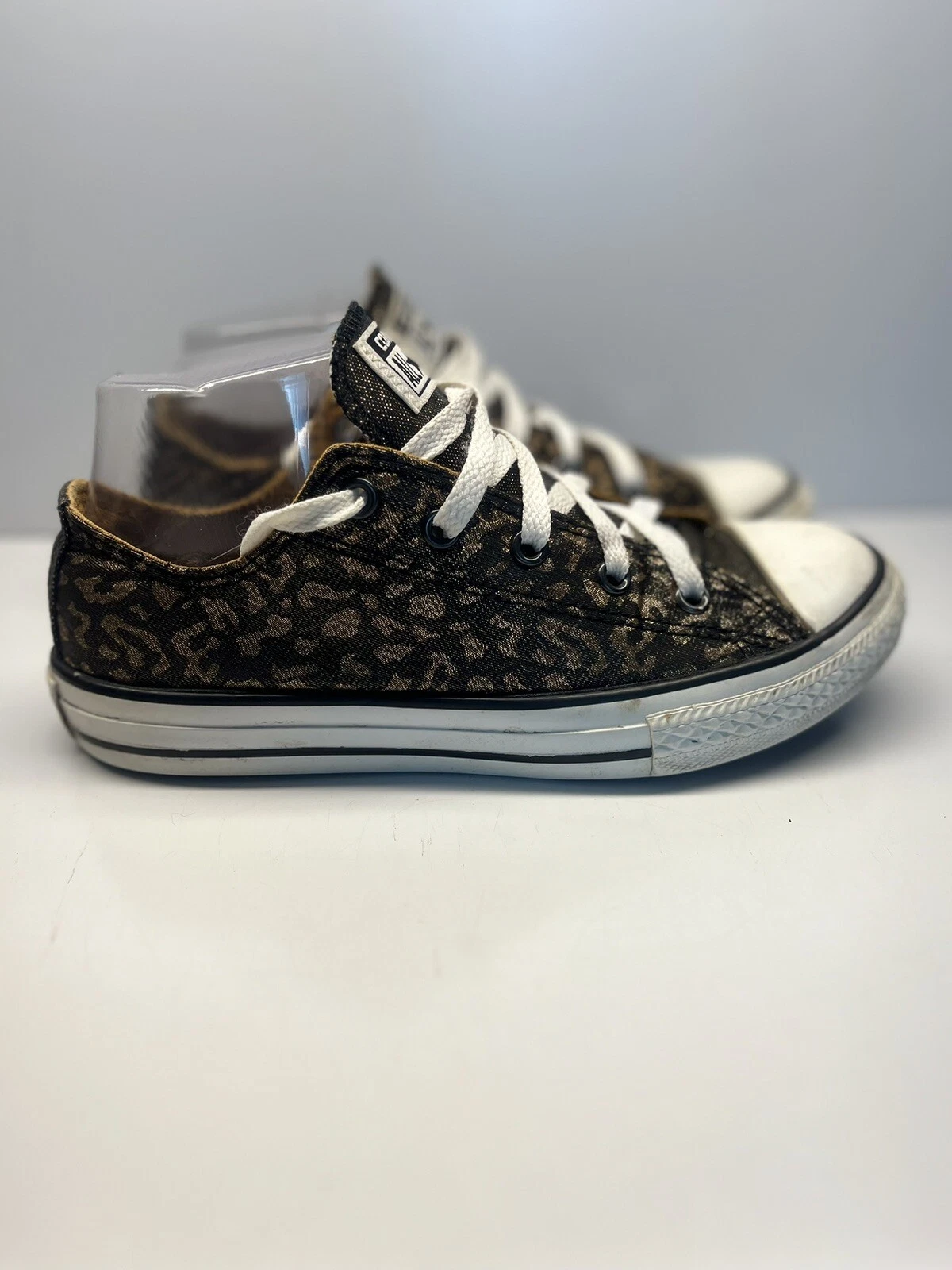 Converse Star Juniors Bambini Taglia 3 Low Shimmer Leopard Cheetah Stampa Animalier 640469F