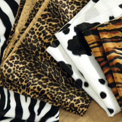 Samtmaterial Velours Gepard Leopard Tiger Handarbeit Kleiderstoff 58'' Meter