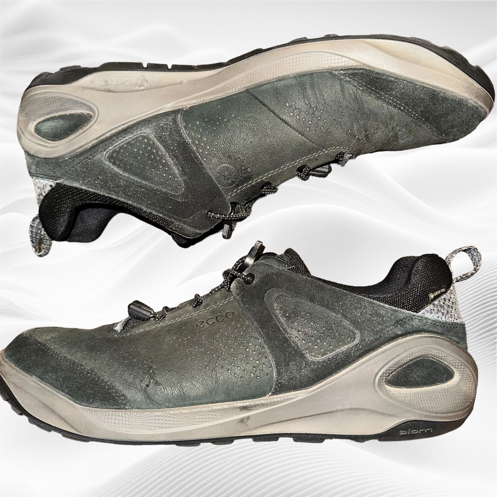 SAOLA Scarpe Ecco Biom 2Go Uomo 12 Nero Nubuck Yak Pelle Slip On Escursionismo Sneakers