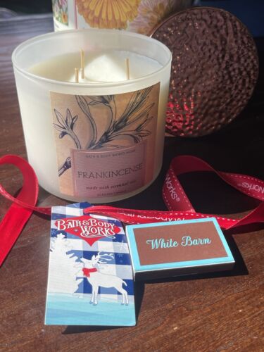 Bath & Body Works extremely Rare 3 Wick - FRANKINCENSE Large Candle Holiday - Picture 1 of 9