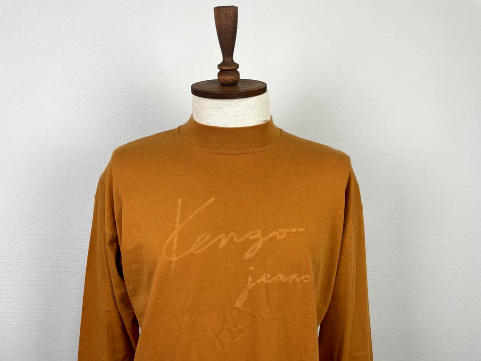 Sudadera de Colección KENZO Jeans Naranja Manga Larga Logo Grande Elastizada Para Hombre Talla L Foto 2 de 4