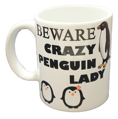 Beware Crazy Penguin Lady Novelty Gift Mug Tea Coffee Office Ceramic Mug 143
