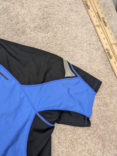 Sugoi Shirt Mens Large Blue Black Crew Wicking Spandex Reflective Cycling - Picture 3 of 10