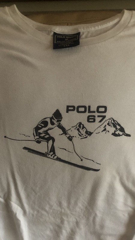 Vintage POLO SPORT 92 P Wing Stadium Suicide Ski  Long Sleeve Tee Sz XXL
