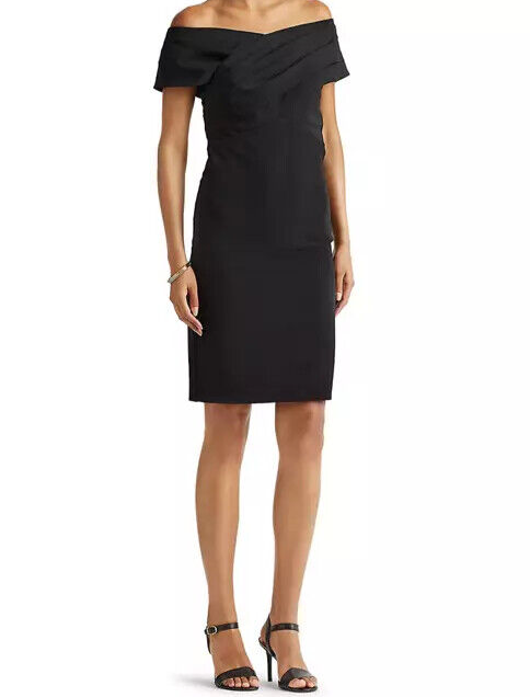 ralph lauren crepe off-the-shoulder cocktail dress Lauren Ralph Lauren Crepe Off the Shoulder Cocktail Dress