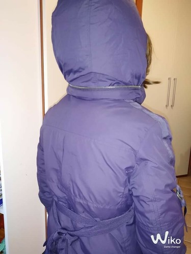 Giacca a vento cappotto blu Sisley 8-9 anni vero piumino con cappuccio - Foto 4 di 12