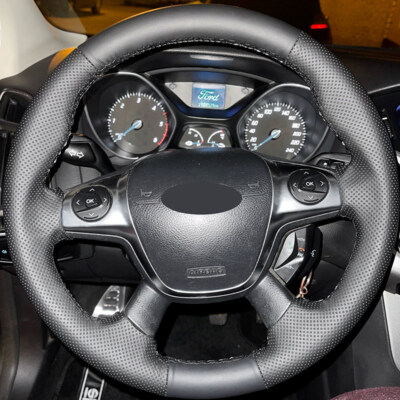 Alle Schwarz Auto Lenkradbezug Lenkrad Leder fits Ford Focus 3 C-MAX KUGA Escape