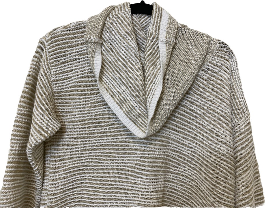 Pull Tunique Col Cheminée Rayé New York & Company - Taille L, Neuf Avec étiquettes