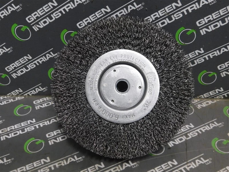 NUEVO Lote de 6 ruedas de alambre prensado estrecho Weiler 01065 6" .0118 alambre 5/8" 6000 RPM Foto 3 de 4