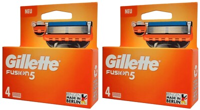 8x Gillette Fusion5 Systemklingen / Ersatzklingen / Rasierklingen (2x 4er Pack)