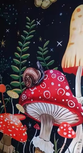 Mushroom Bohemian Night Floral Tapestry Wall Decor - Picture 4 of 5